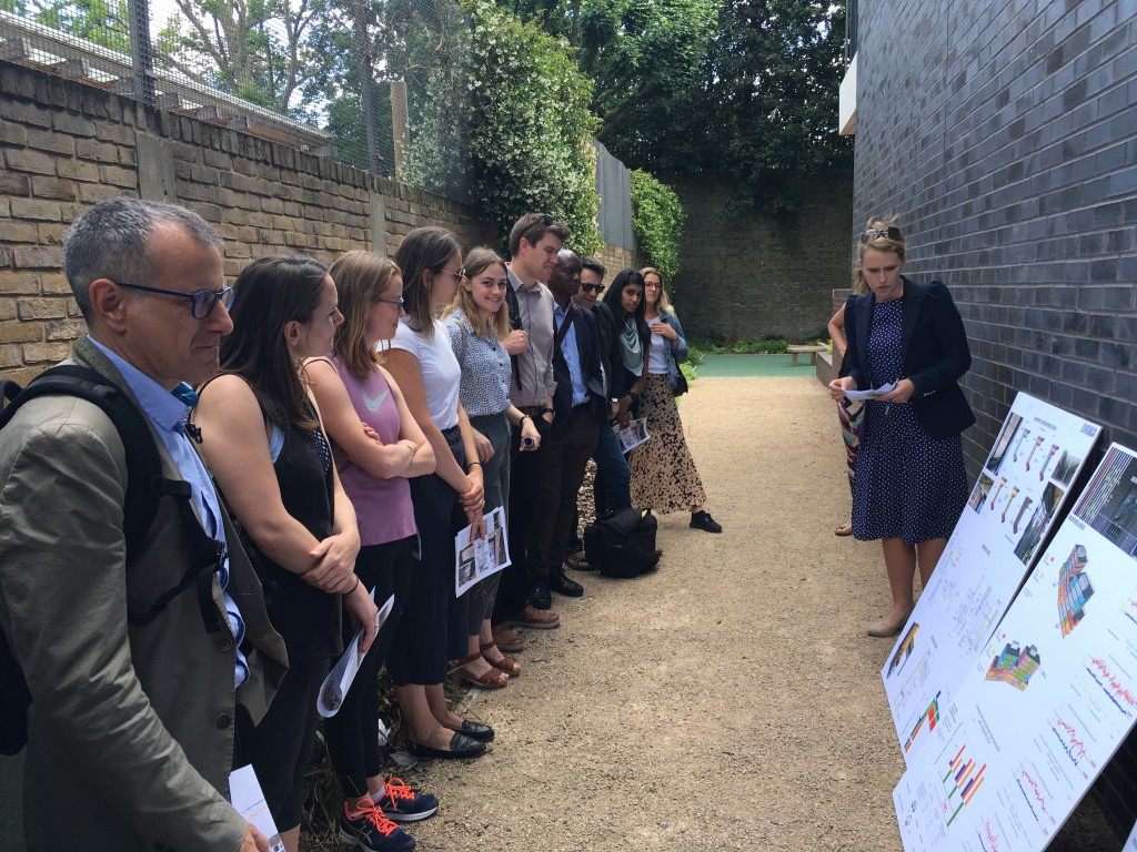 Ann-Maire explains Passivhaus onsite at Agar Grove 1b